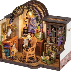 Hiveve Rolife The Magic Study DIY Miniature House with Many Magic Note Books Dollhouse Decoration 3D Wooden Puzzle DG166