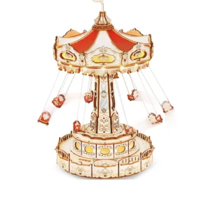 Hiveve Rokr Swing Ride DIY Music Box Building Block Amusement Park Series for Kids Adults Gift Easy Assembly 3D Wooden Puzzle